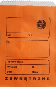 Torebki recepturowe POMARAŃCZOWE z nadrukiem 120x170 mm x 100 szt.